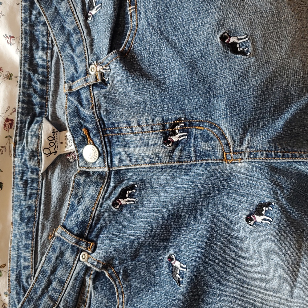 Lilly Pulitzer Blue Jeans Denim with Dog Embrodery - Picture 6 of 16